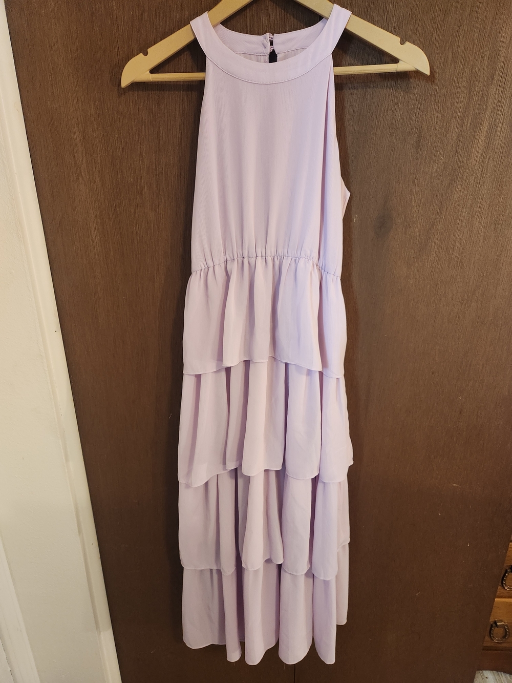 Grace Karin Lilac Layered Halter-Style Girls Dress